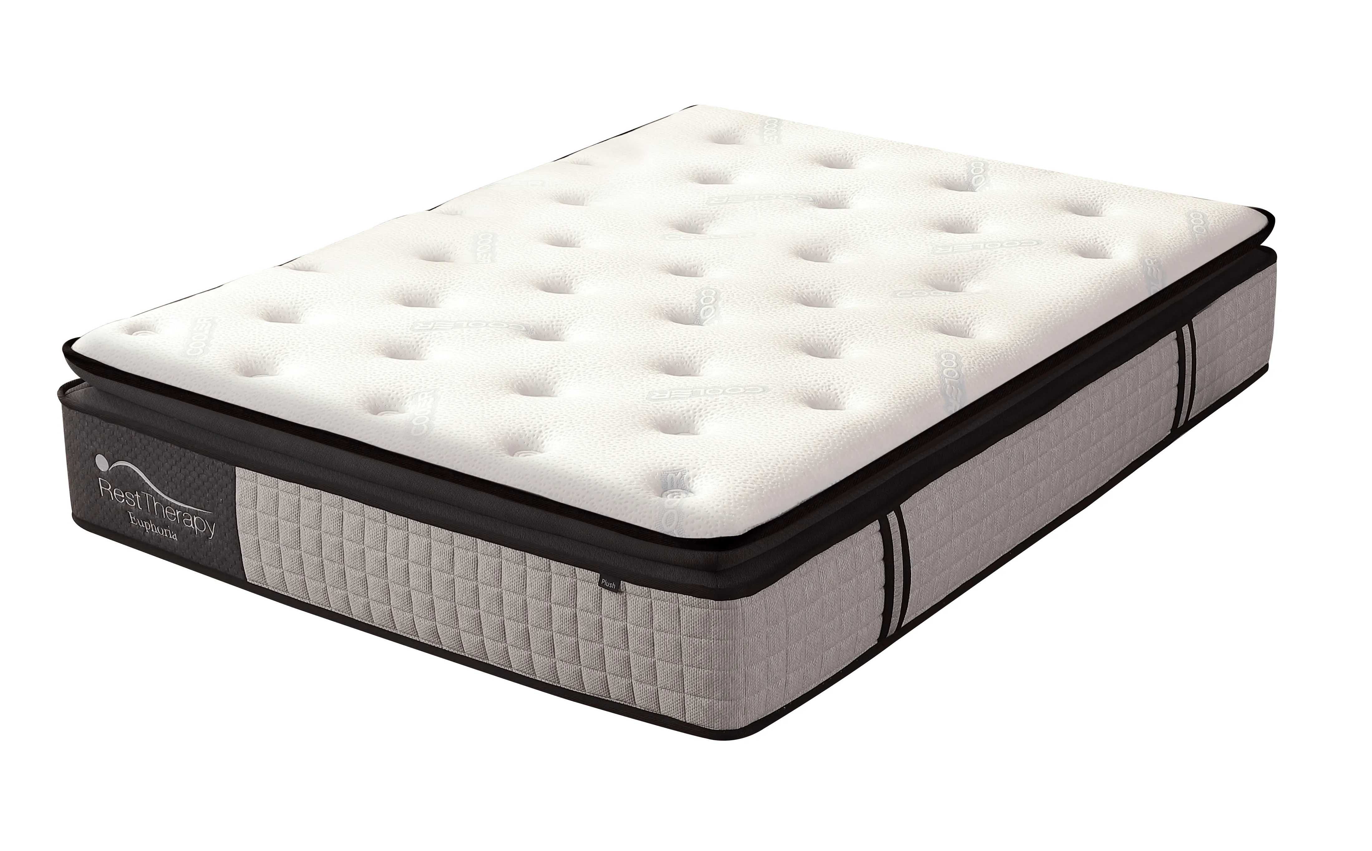 14 Inch Euphoria Cooling Pillow Top Plush Hybrid Pocket Coil Mattress with Cool Gel Memory Foam - Available in 2 Sizes