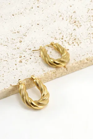 18K GOLD PLATED STAINLESS STEEL RING EARRINGS