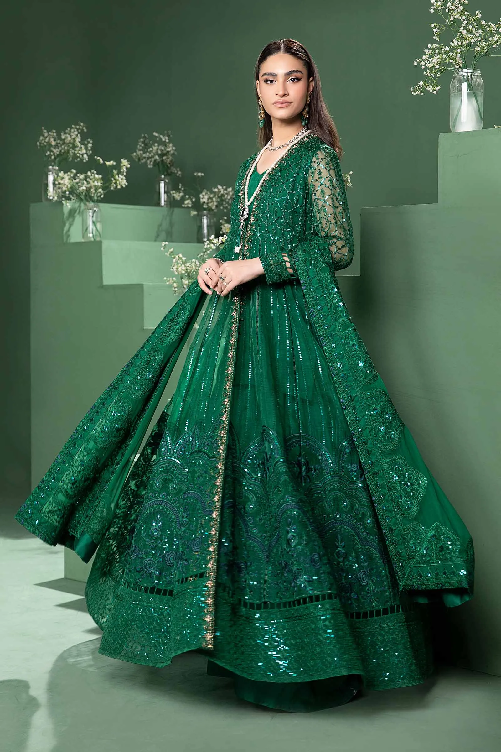 3 Piece Embroidered Organza Suit | SF-W24-70