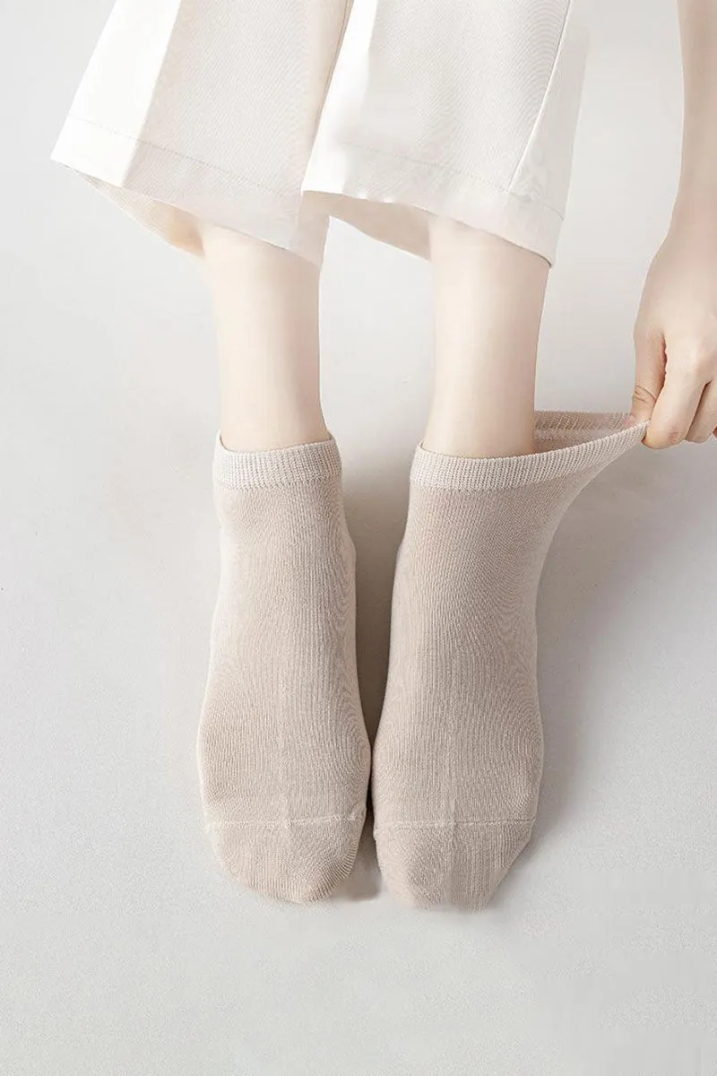 7PAIRS WOMEN SOLID CASUAL ANKLE SOCKS