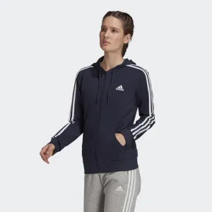 adidas Essentials Single Jersey 3-Stripes Full-Zip Women's Hoodie