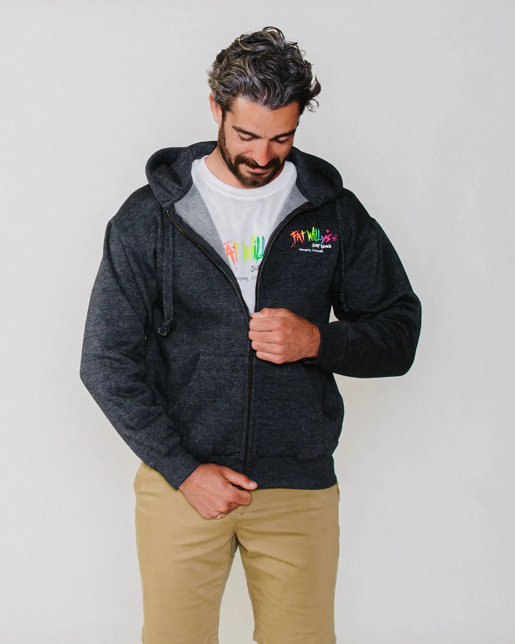 Adult Zip Hoodie Black Melange