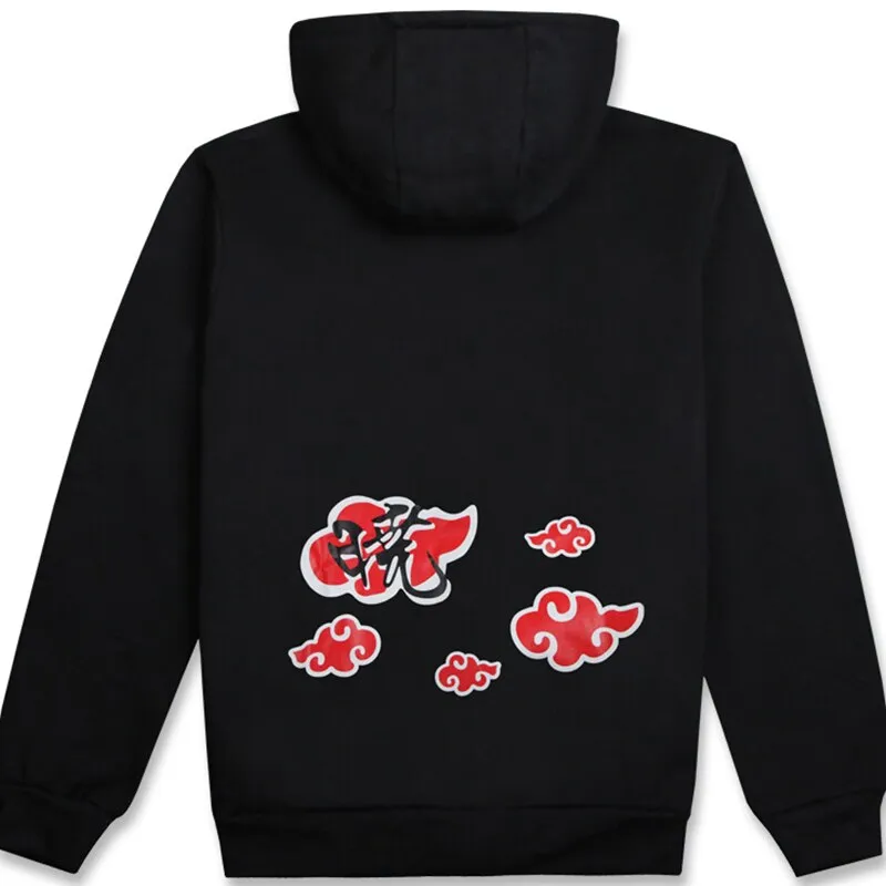 Anime Hoodies With Zipper Akatsuki Print Fleece Cotton Hoodie Women Harajuku Cosplay Sweatshirt Autumn Winter Unisex Oodie