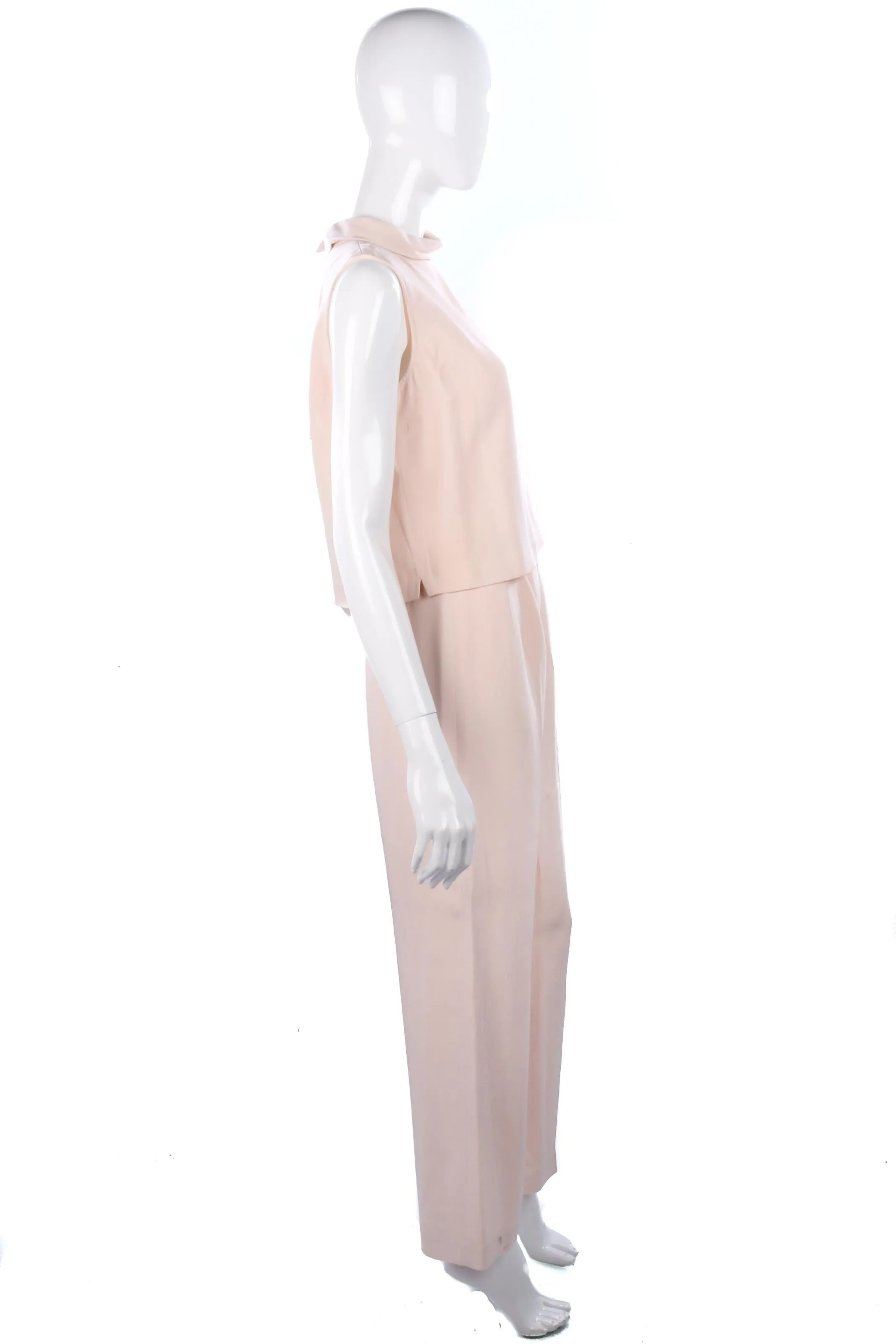 Anne Taylor 100% Silk Sleeveless Top and Trousers Light Pink Size 10P/6P