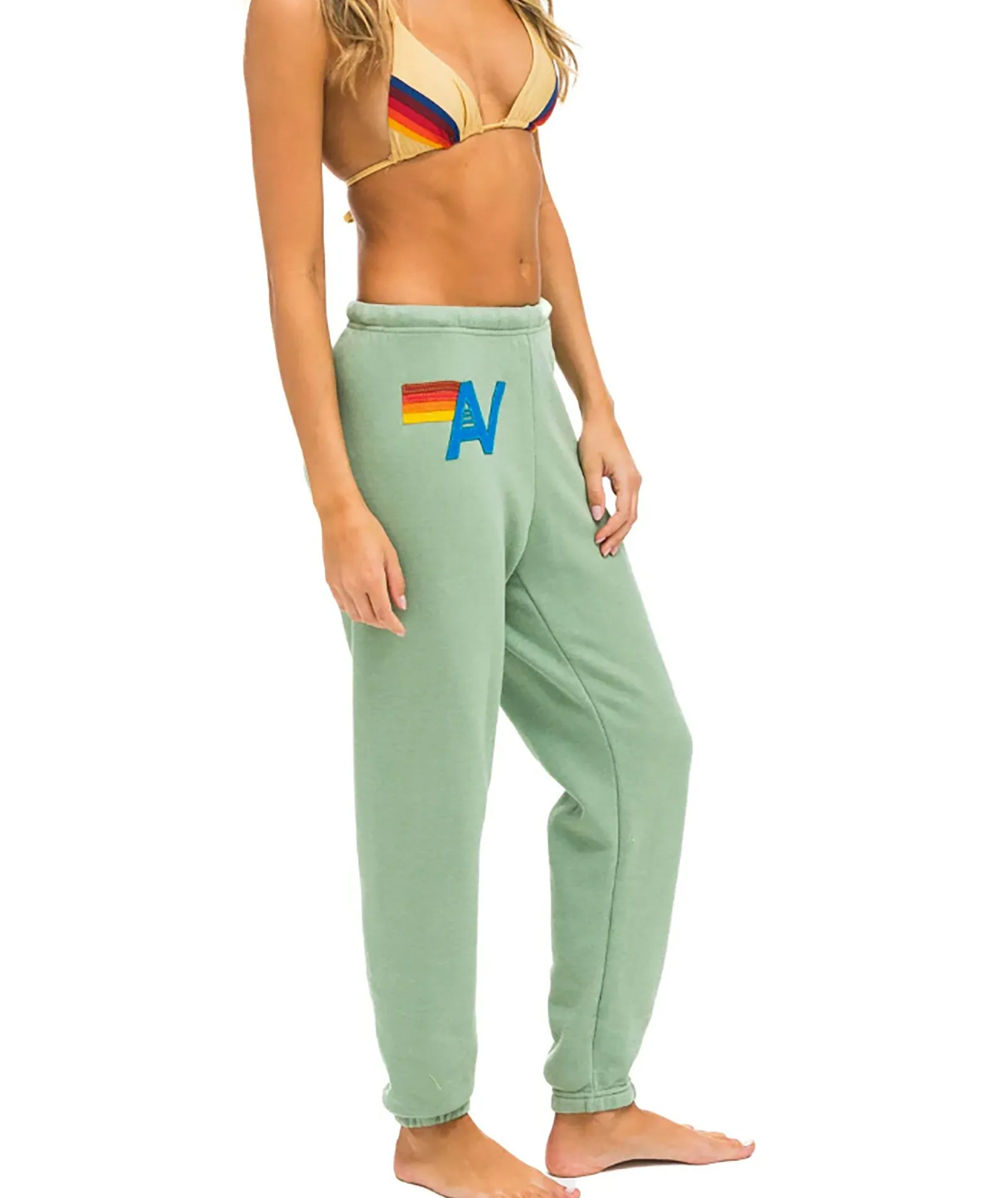 Aviator Nation Women Logo Stitch Sweatpants Sage