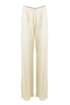 BASIL OFF-WHITE SILK PANTS