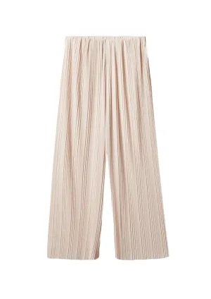 BEIGE PLEATED LARGE TROUSERS