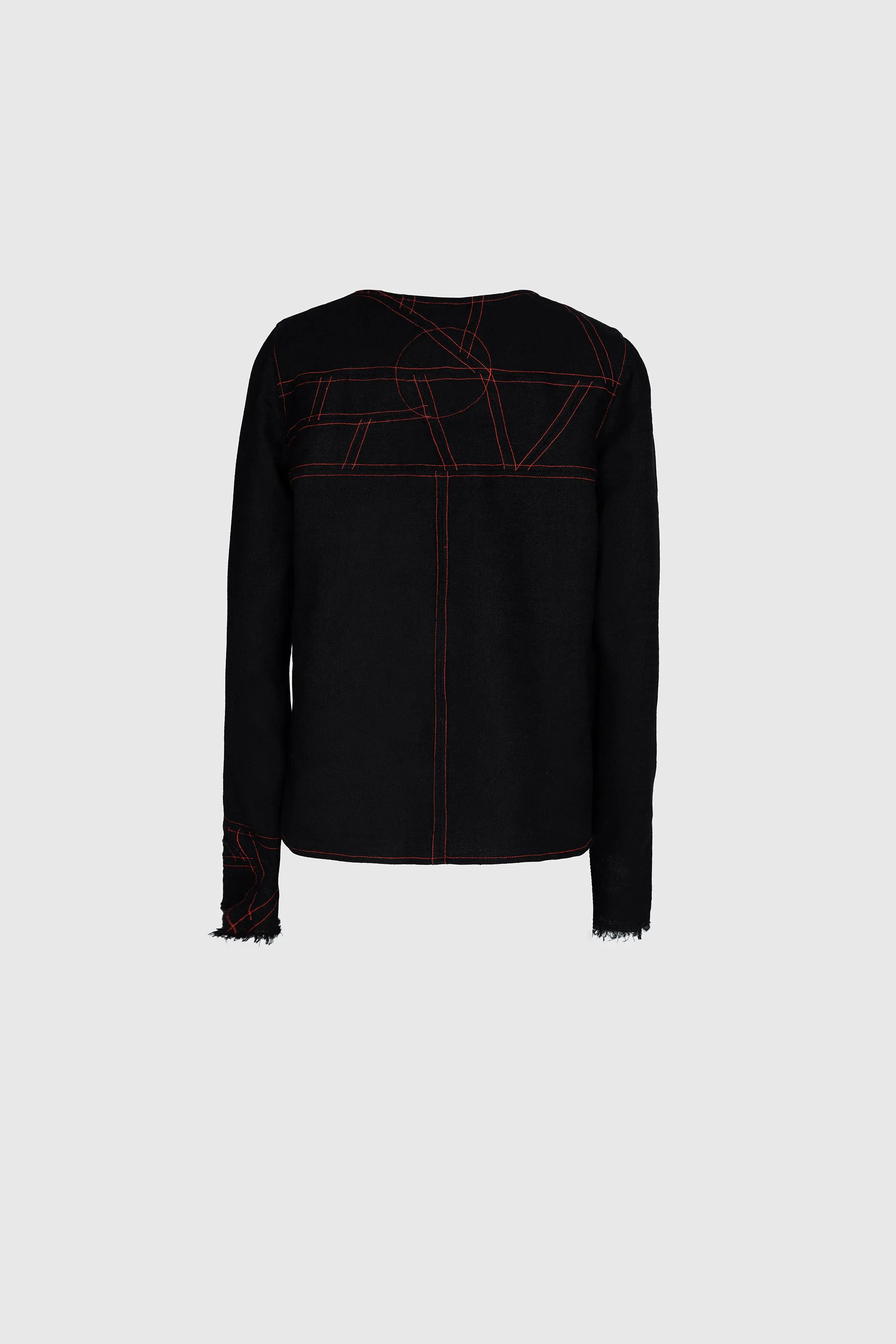 Black Jumper Red Topstitch