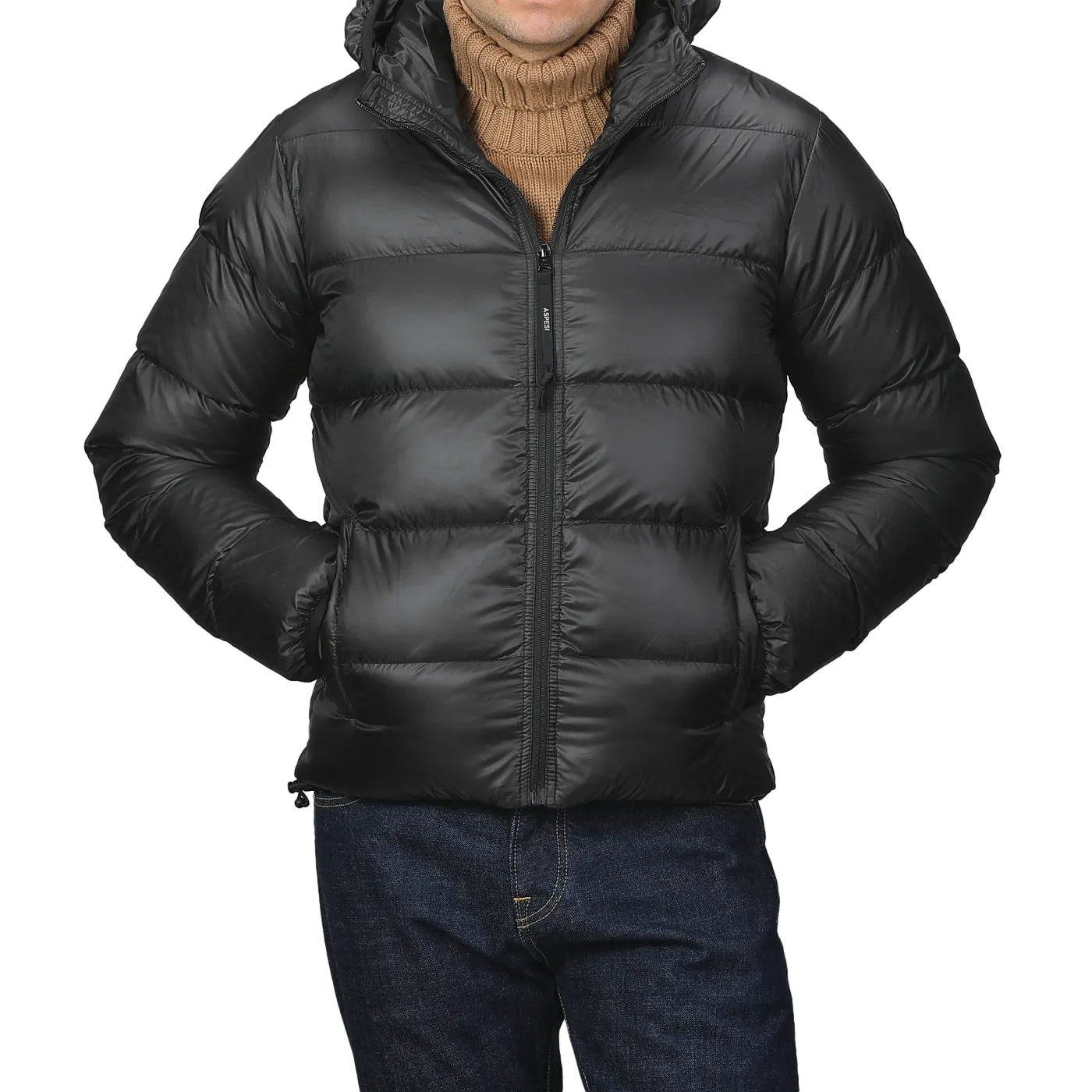 Black Nylon Ripstop Down Padded Budd Jacket