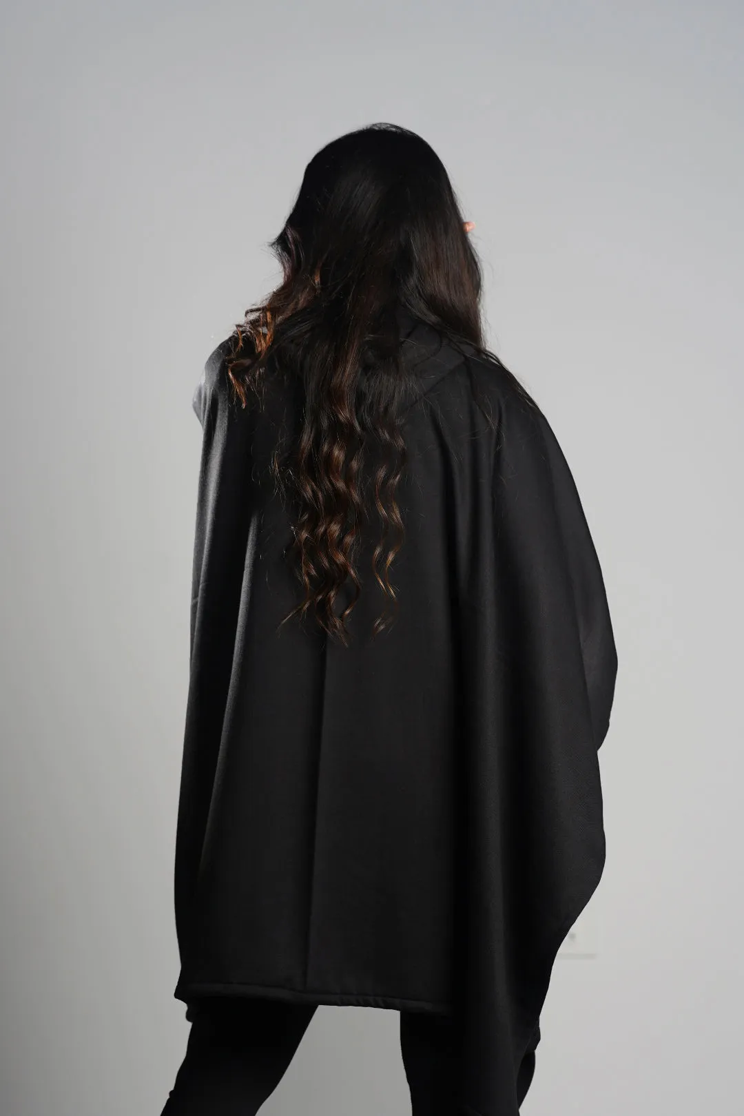 Black Poncho Hoodie - Solid (Female)