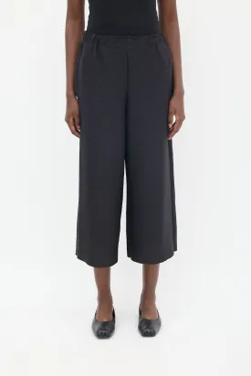 Black Ribbed Wide Leg Pant