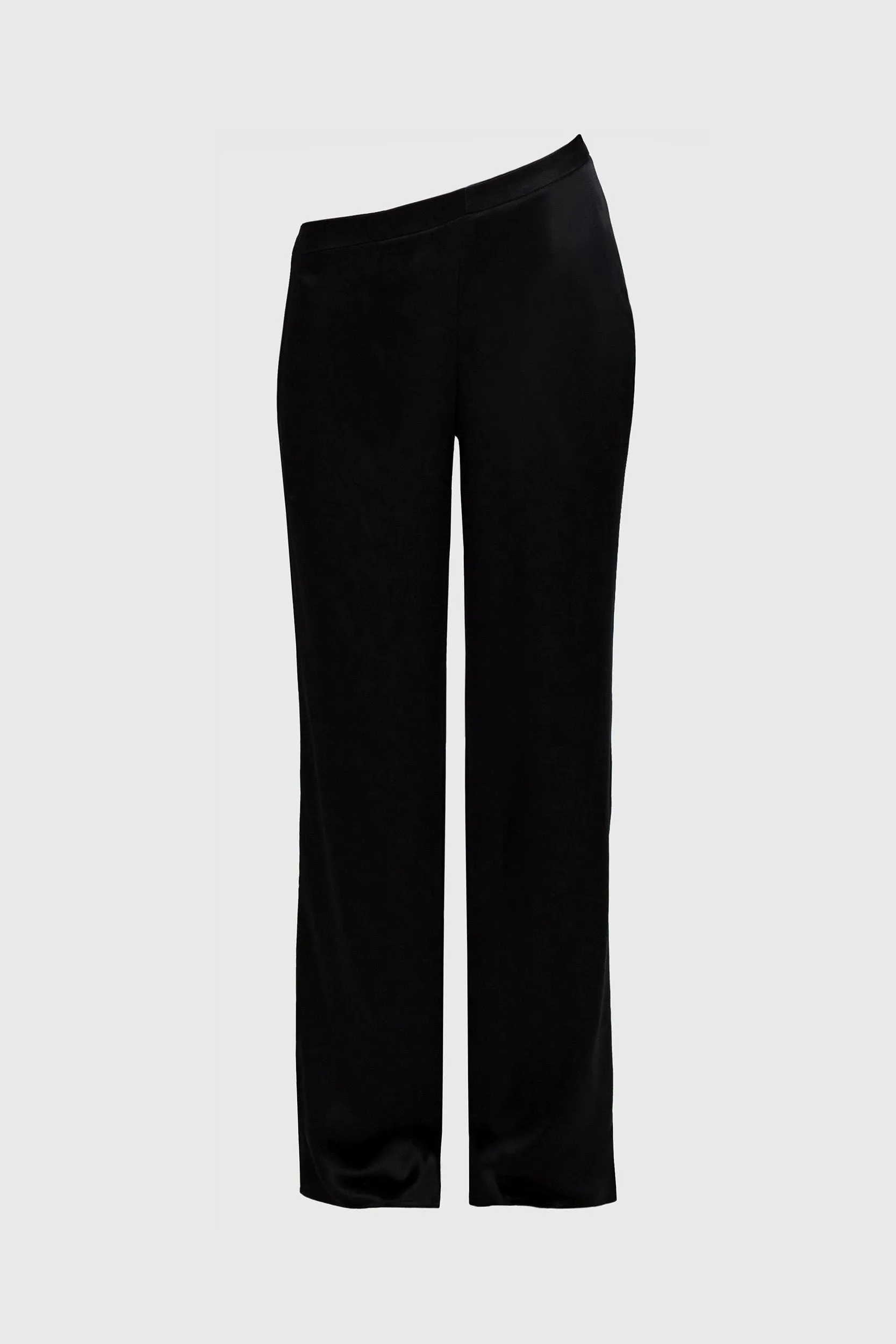 Black Silk 'V' Cut Trousers