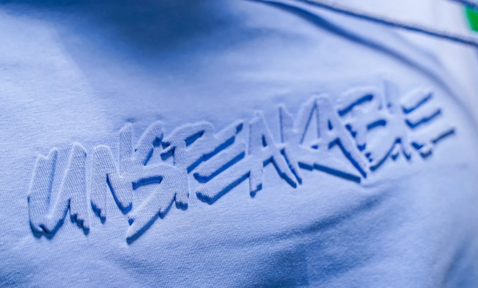 BLUE EMBOSSED PULLOVER HOODIE