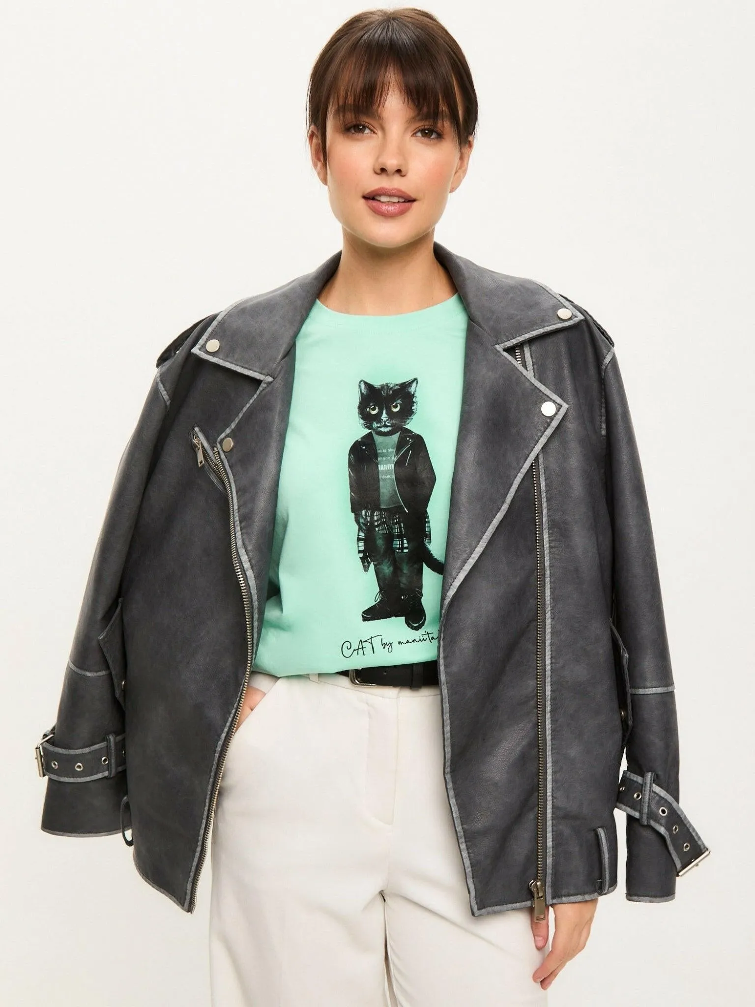 Blue Printed T-shirt ROCKER CAT