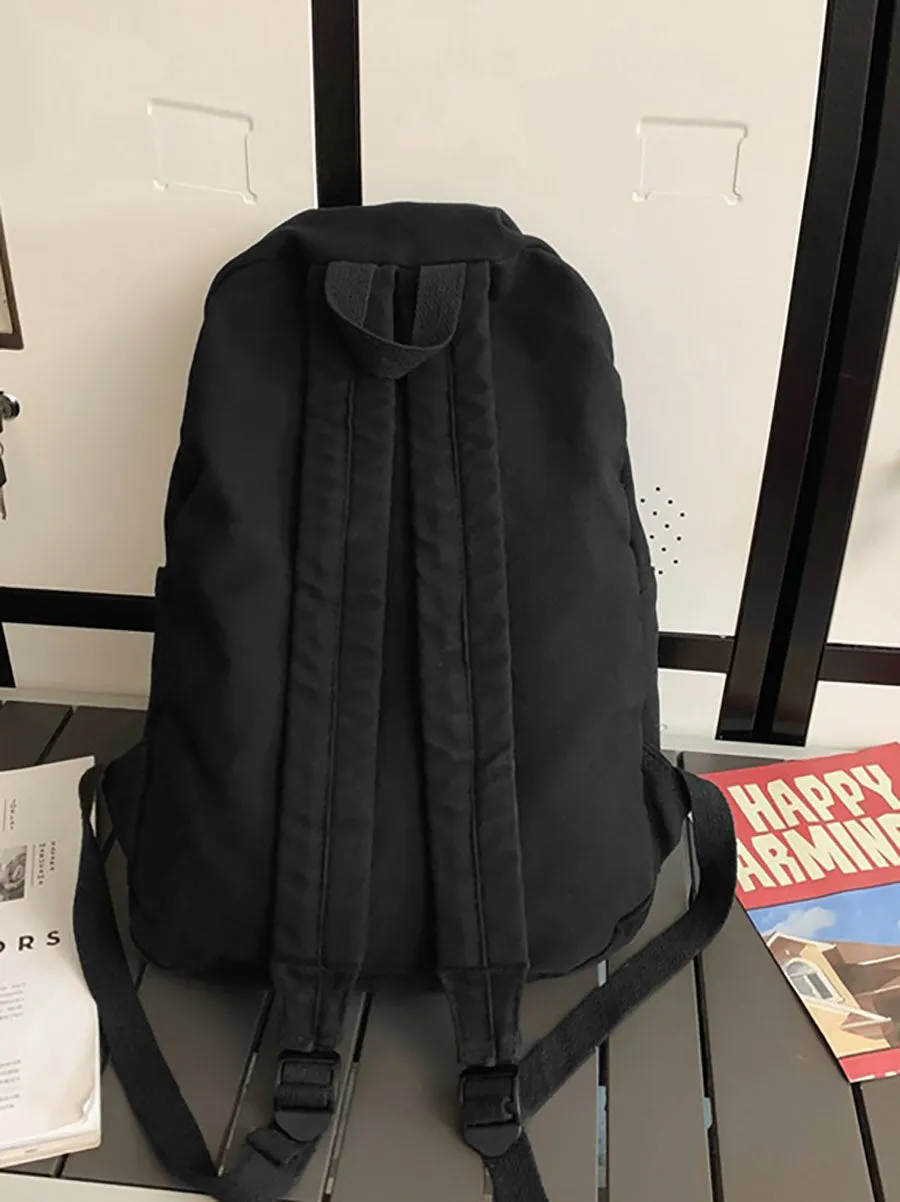 Casual Solid Canvas Large Capacity Couple Backpack