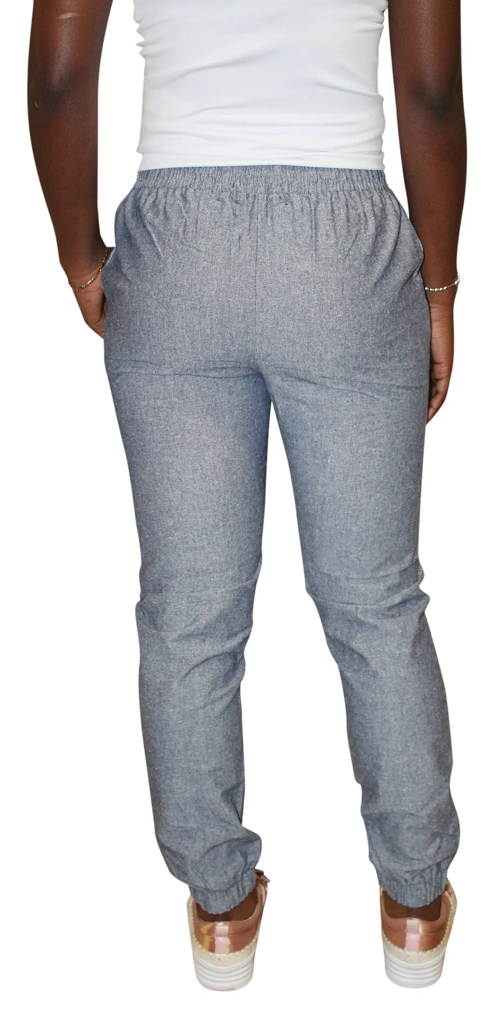 Chances R Womens Linen Denim Jogger