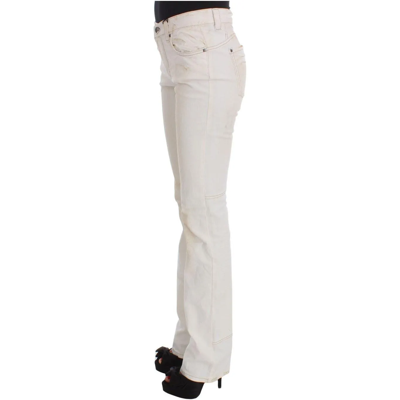 Costume National Chic White Slim Fit Designer Jeans