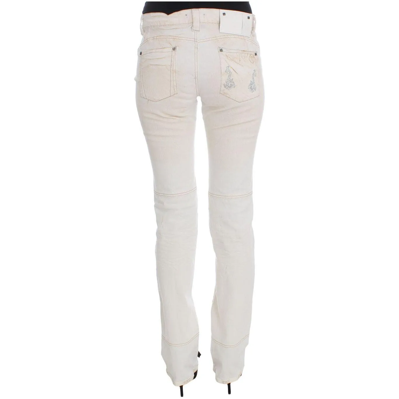 Costume National Chic White Slim Fit Designer Jeans