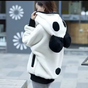 Cute Bear Ear Panda Winter Warm Hoodie