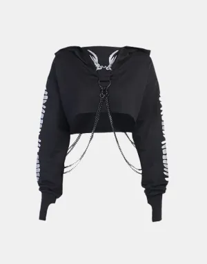 Demon Wings With Metal Chain Hoodie