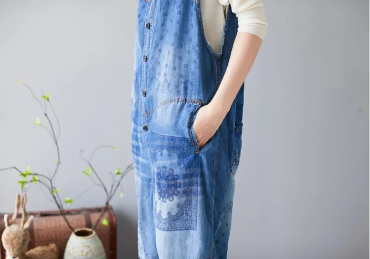 Denim Summer Denim Overall Loose Women Jumpsuits CNHK08024