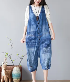 Denim Summer Denim Overall Loose Women Jumpsuits CNHK08024