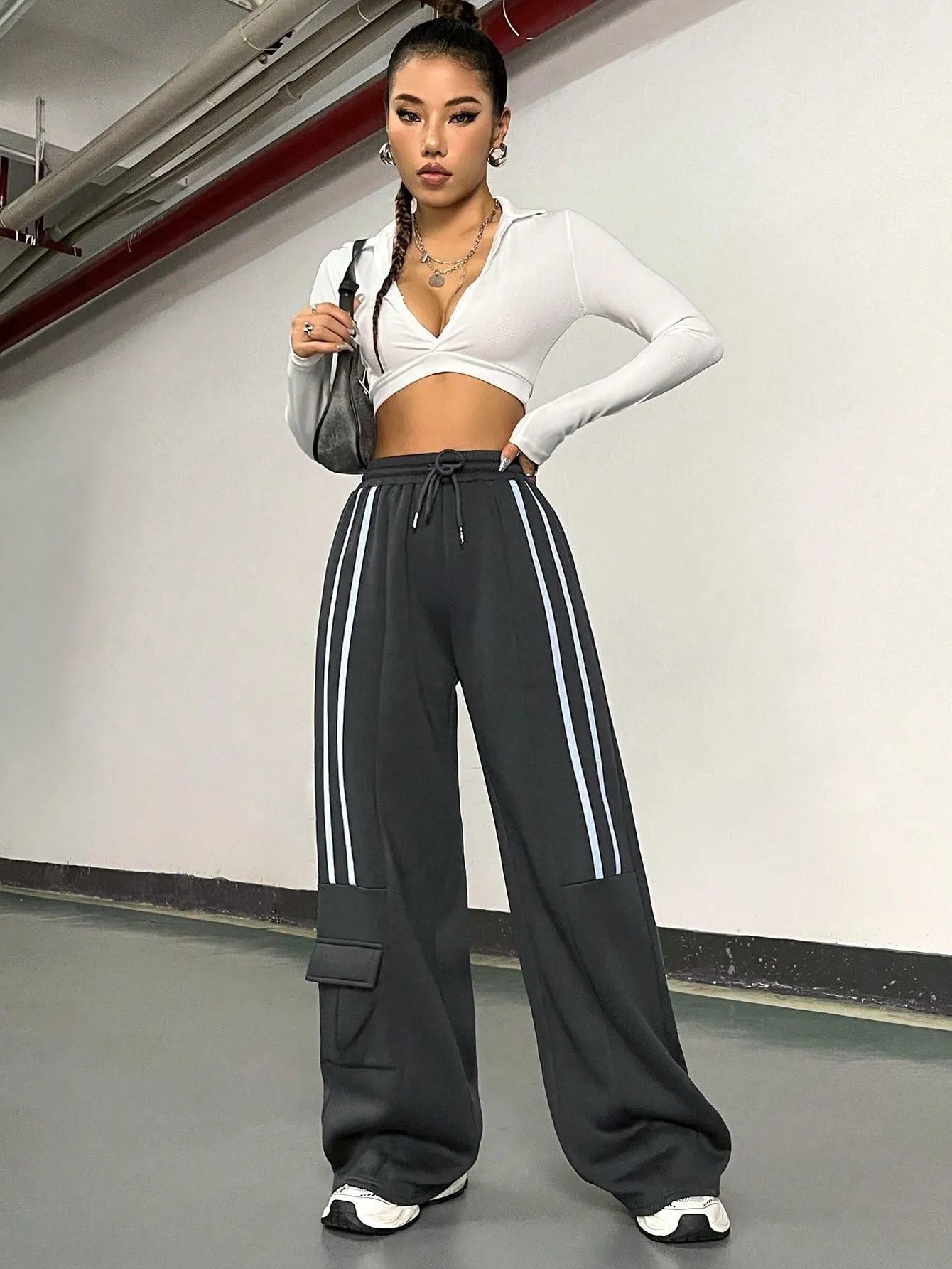 Design Cargo Pants Women Retro Casual Track Sweatpants