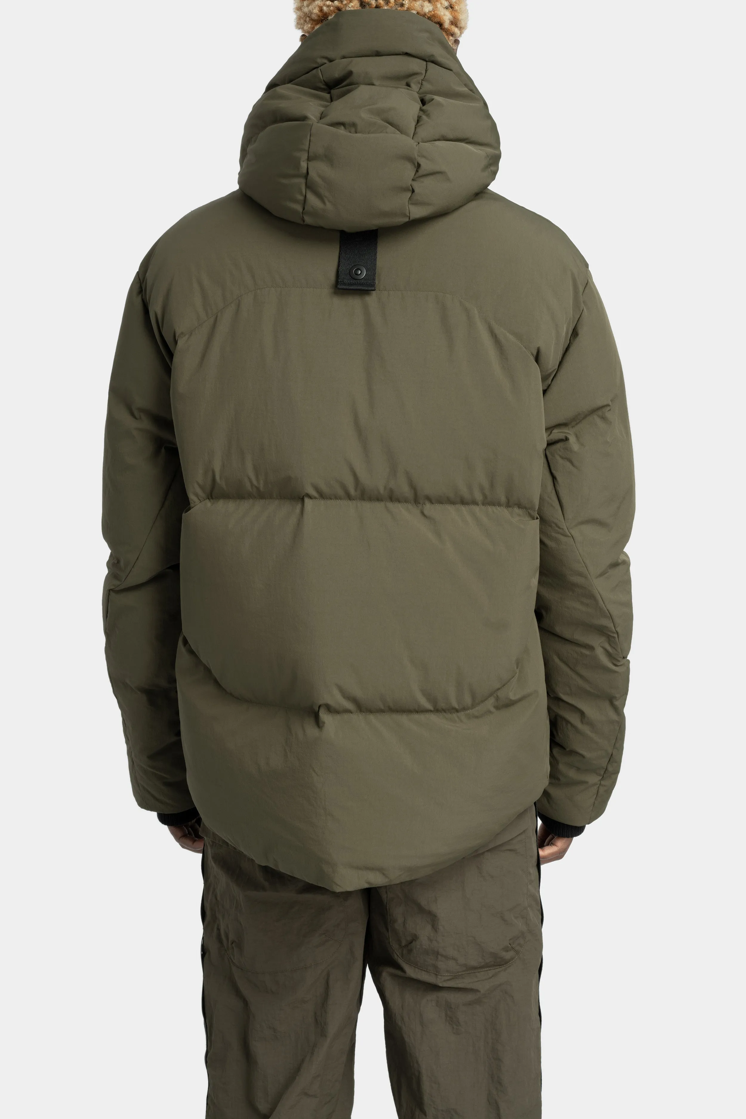 Detachable hood down jacket, Army Green