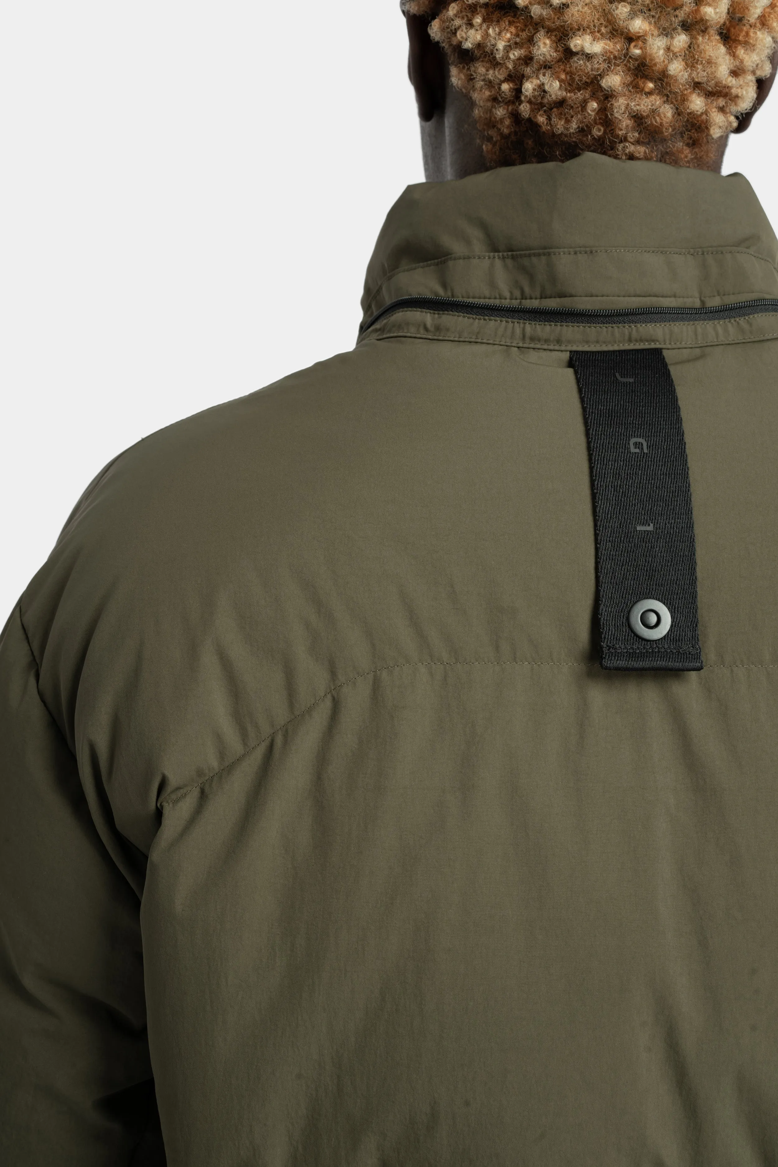 Detachable hood down jacket, Army Green