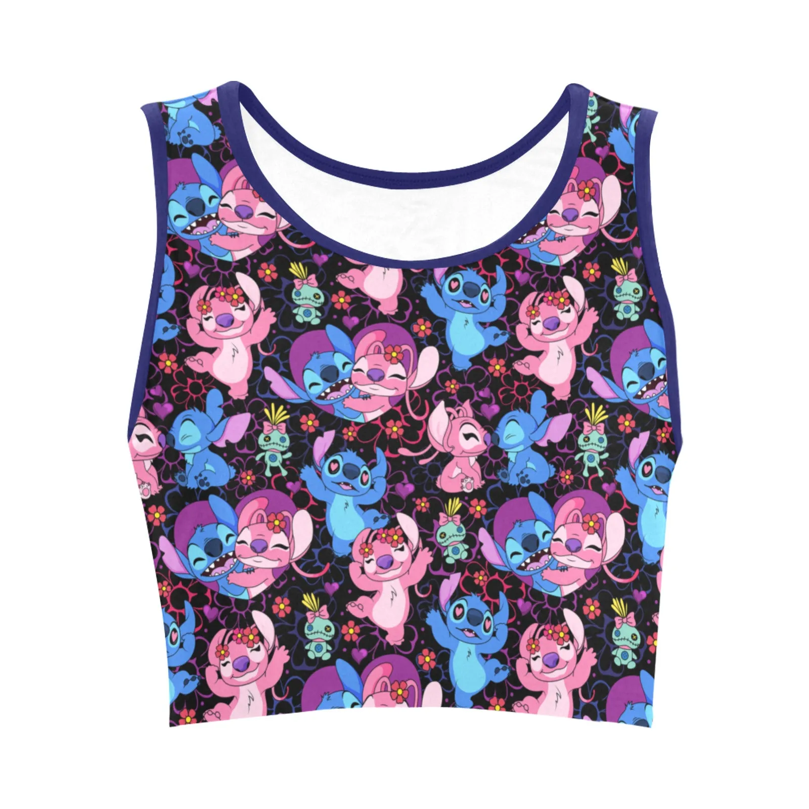 Disney Lilo And Stitch Angel Besties Women's Athletic Crop Top