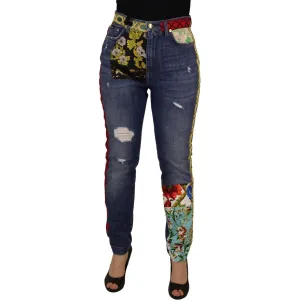 Dolce & Gabbana High Waist Patchwork Skinny Denim