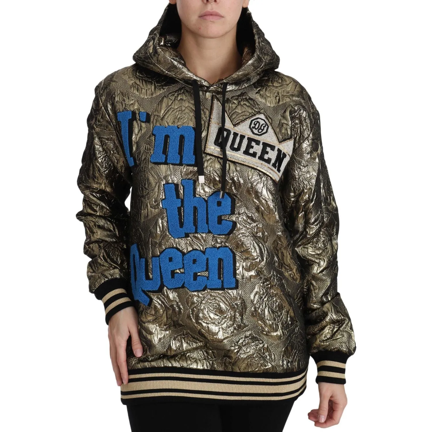 Dolce & Gabbana Im The Queen Multicolor Hoodie Sweatshirt