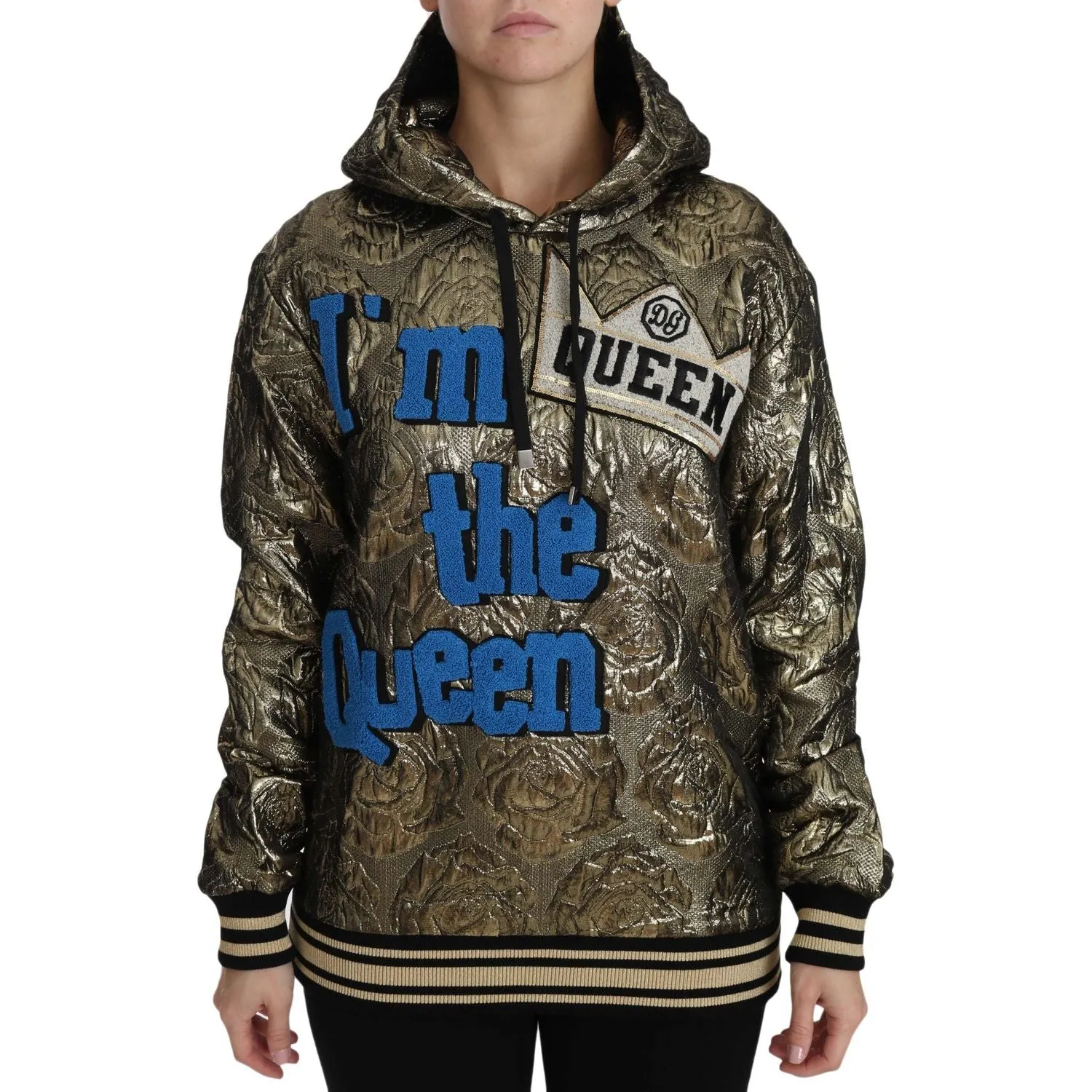 Dolce & Gabbana Im The Queen Multicolor Hoodie Sweatshirt