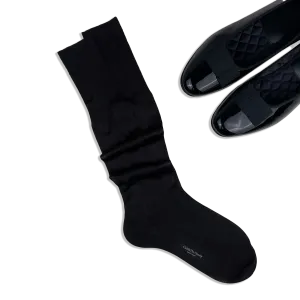 Dress Socks in Black Silk