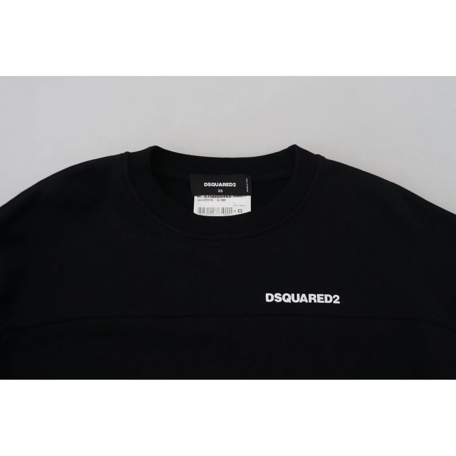 Dsquared² Black Cotton Printed Women Long Sleeve Sweater