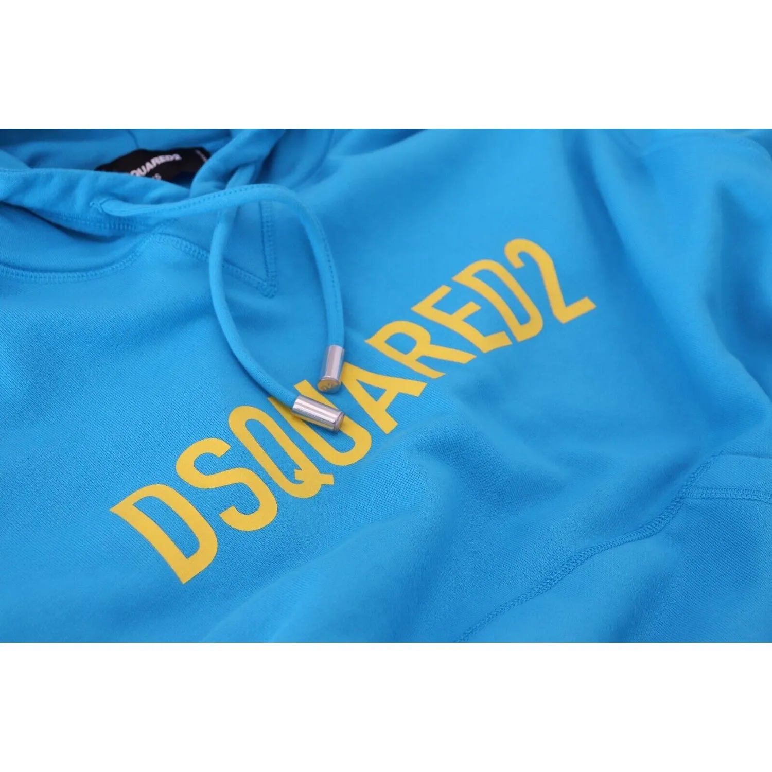 Dsquared² Blue Logo Print Cotton Hoodie Sweatshirt Sweater