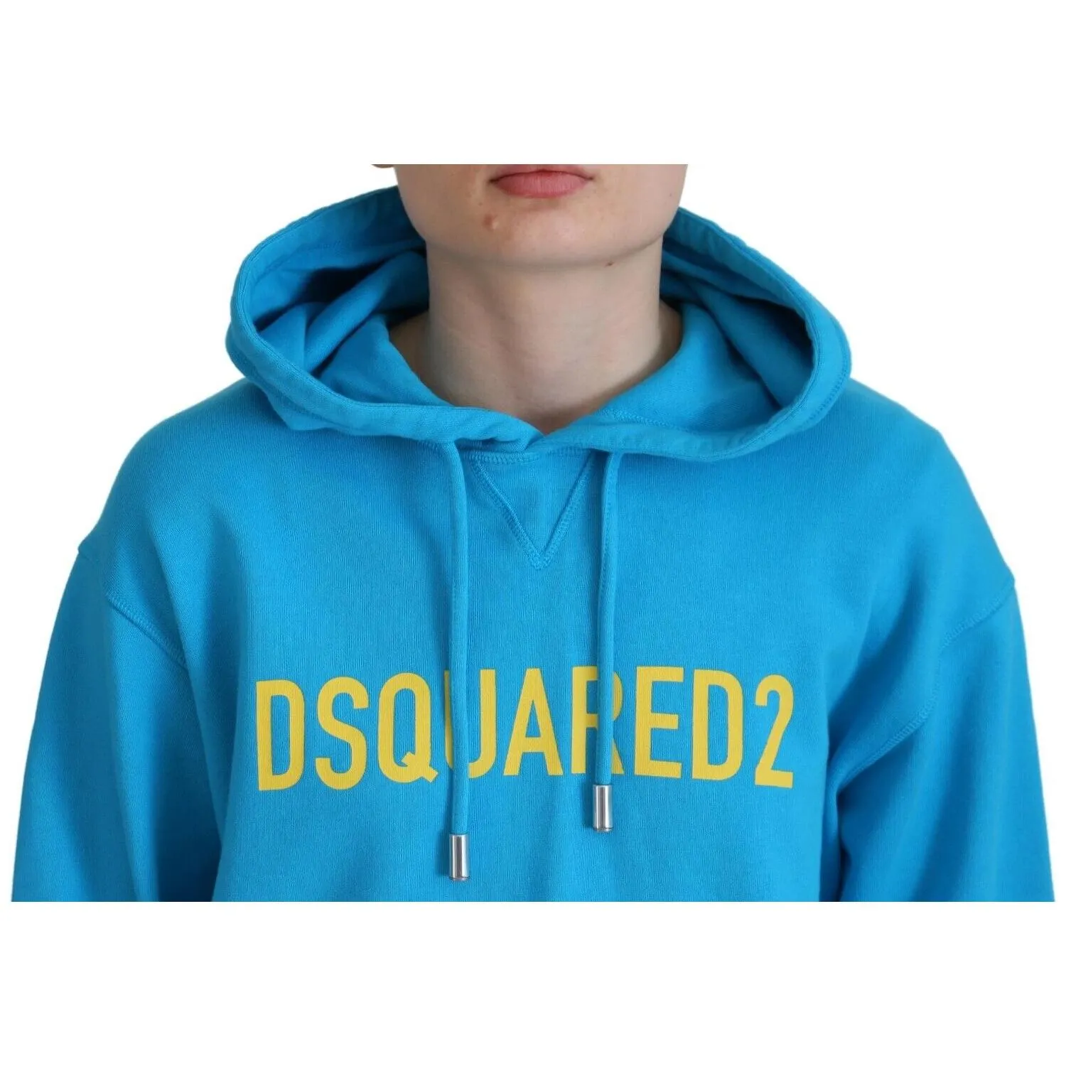 Dsquared² Blue Logo Print Cotton Hoodie Sweatshirt Sweater