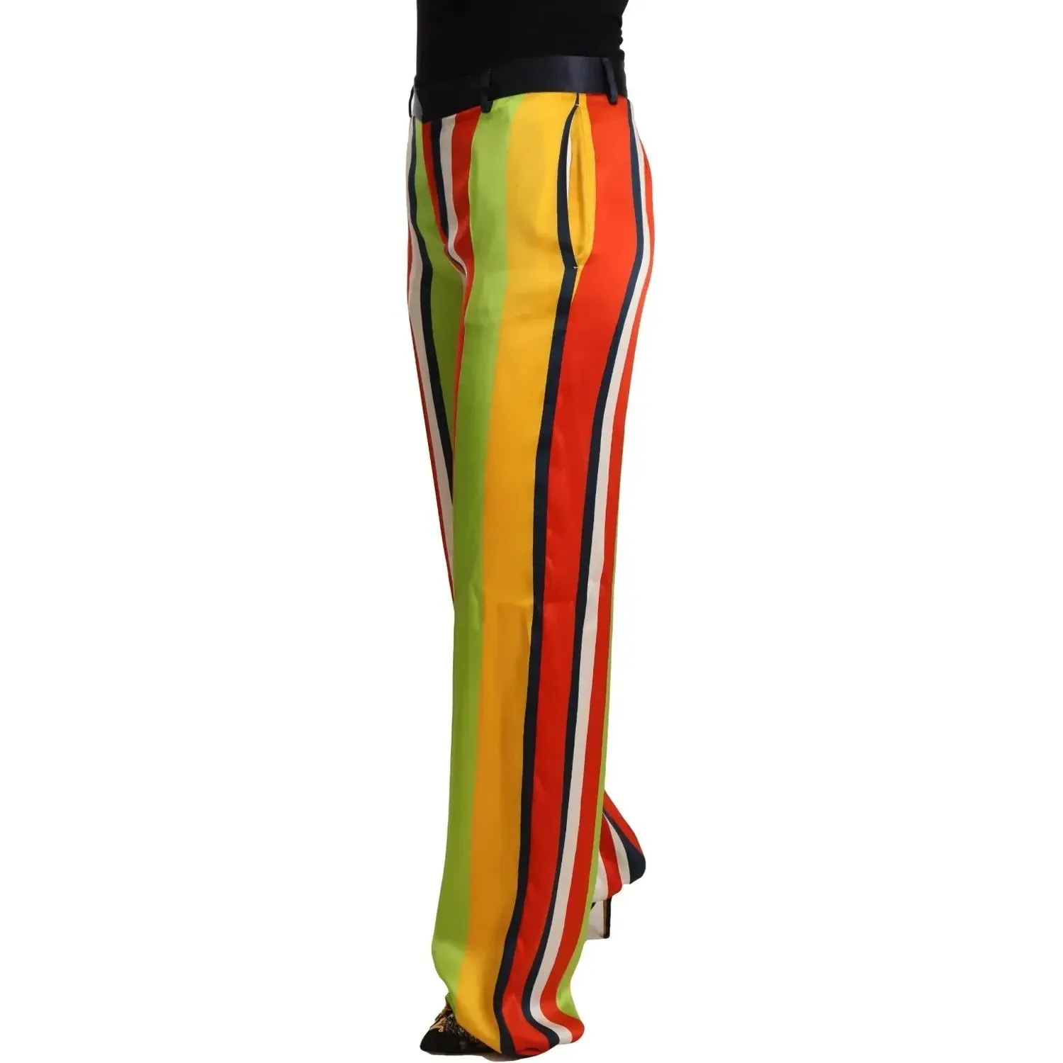 Dsquared² Multicolor Striped Mid Waist Straight Pants