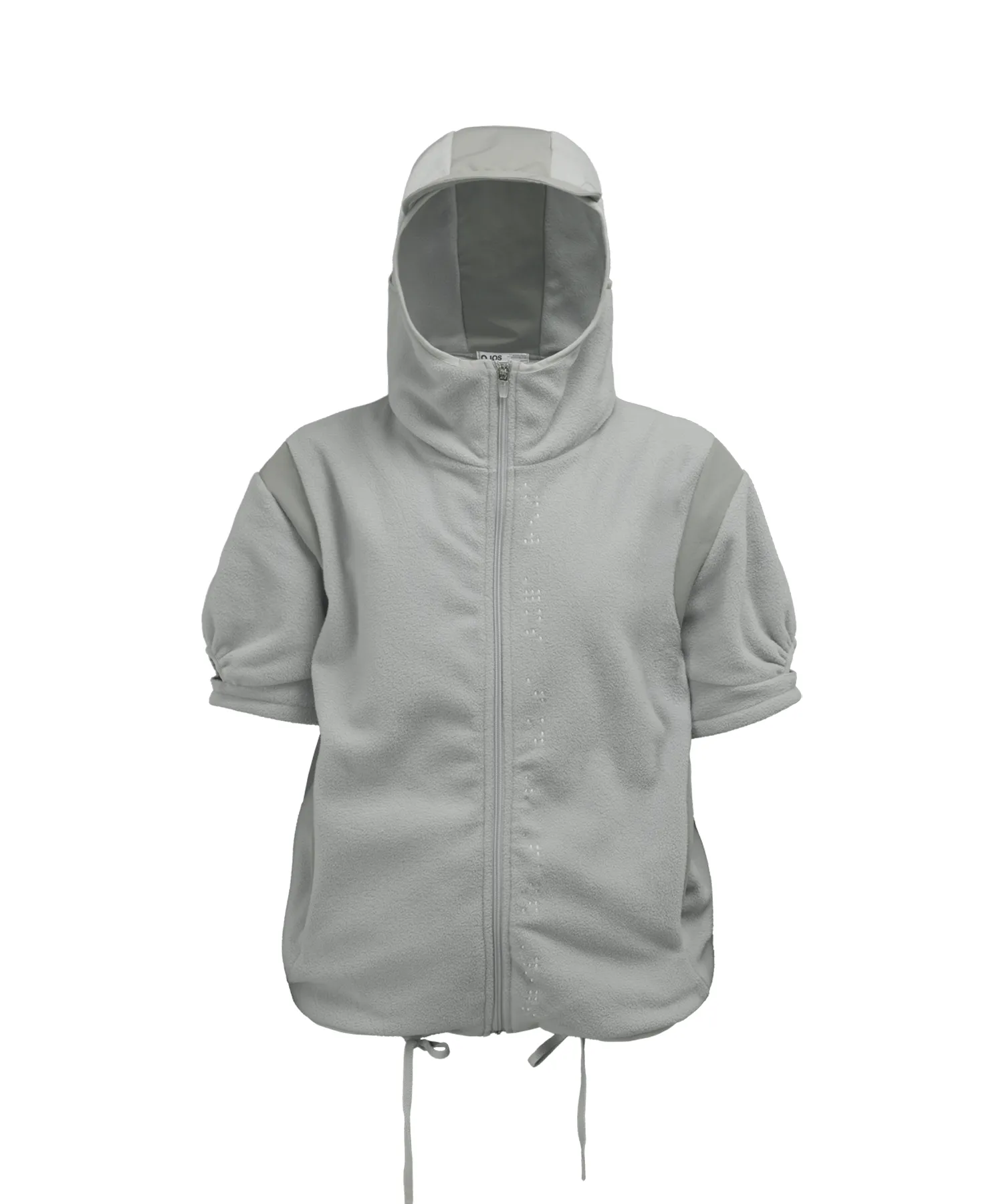 Ear hole hoodie fleece zip-up