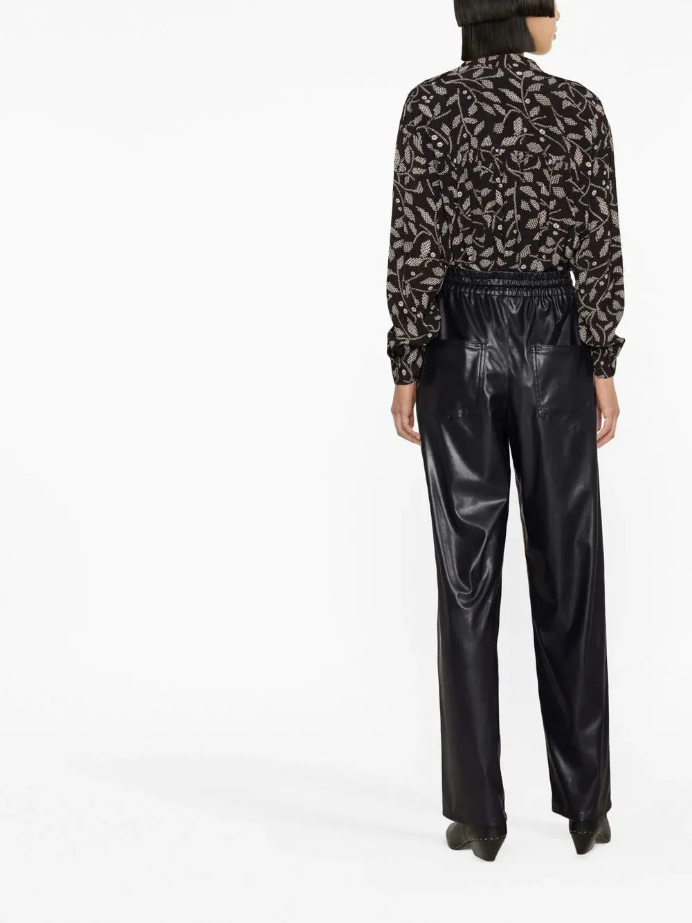 FAUX-LEATHER STRAIGHT TROUSERS