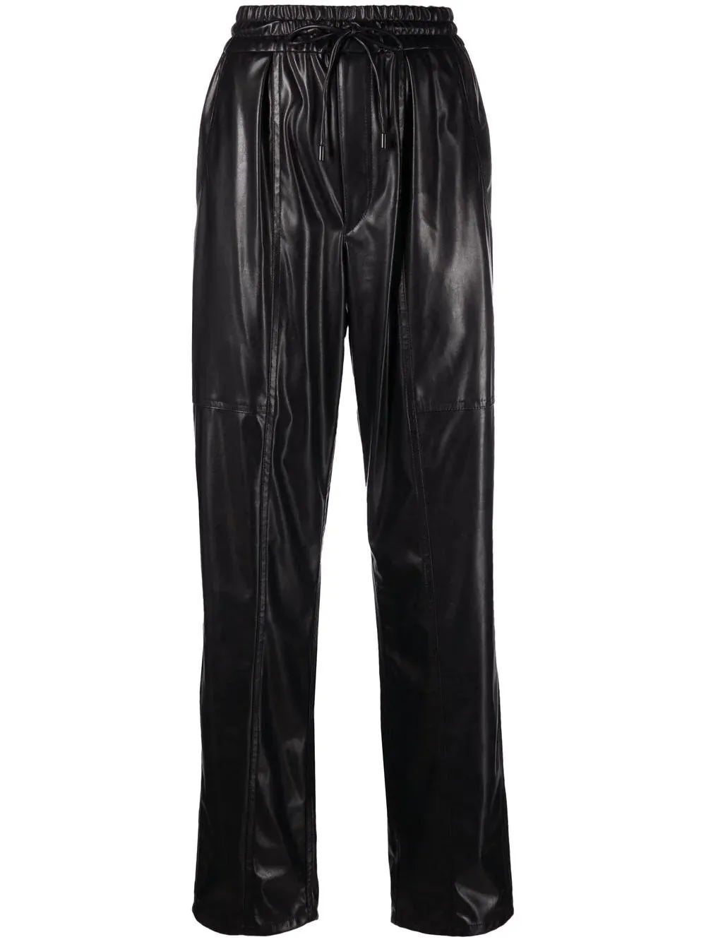 FAUX-LEATHER STRAIGHT TROUSERS