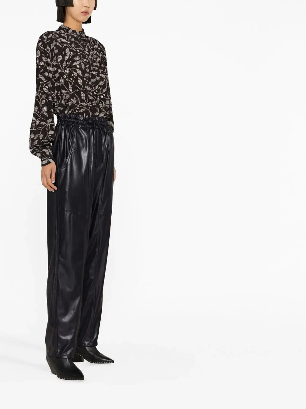 FAUX-LEATHER STRAIGHT TROUSERS