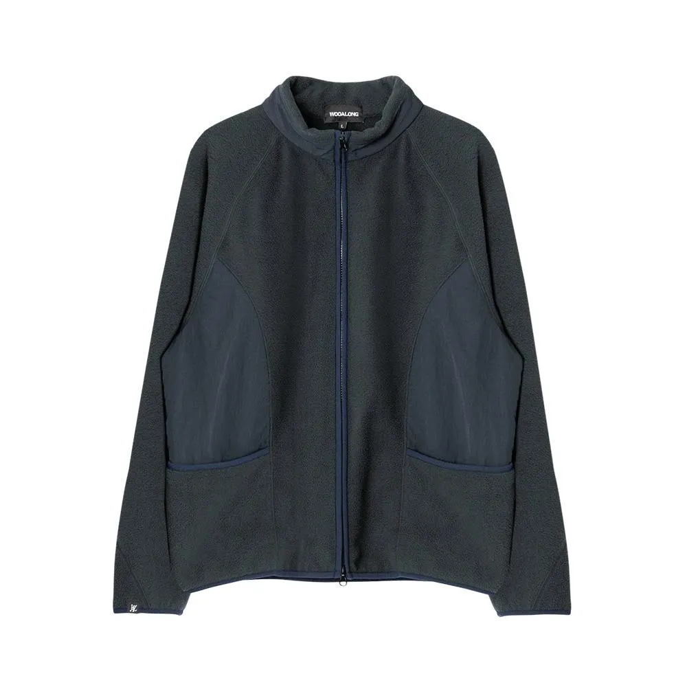 Fleece half neck zip-up charcoal