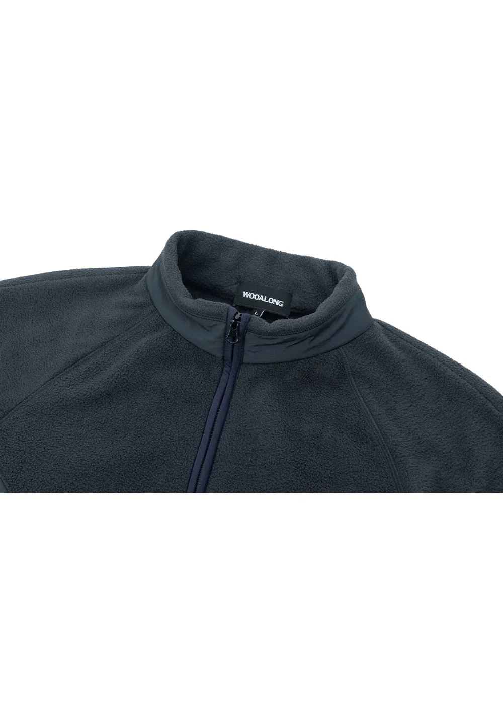 Fleece half neck zip-up charcoal