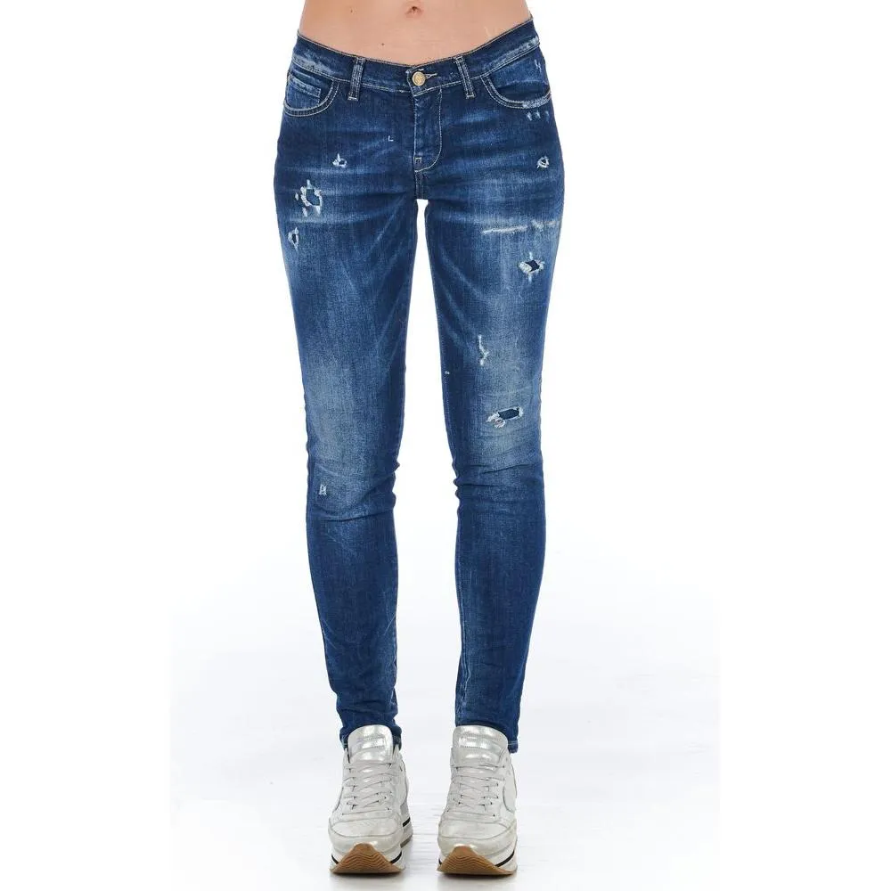 Frankie Morello Blue Cotton Women Jean