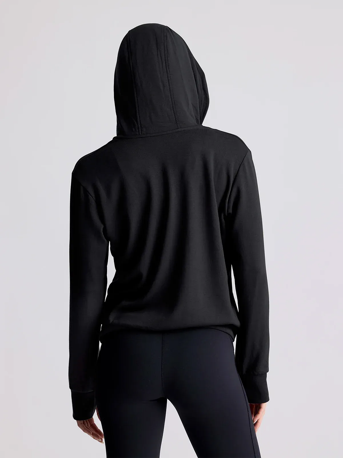 Free Fly Women's Bamboo Lightweight Fleece Zip Hoodie in Heather Black