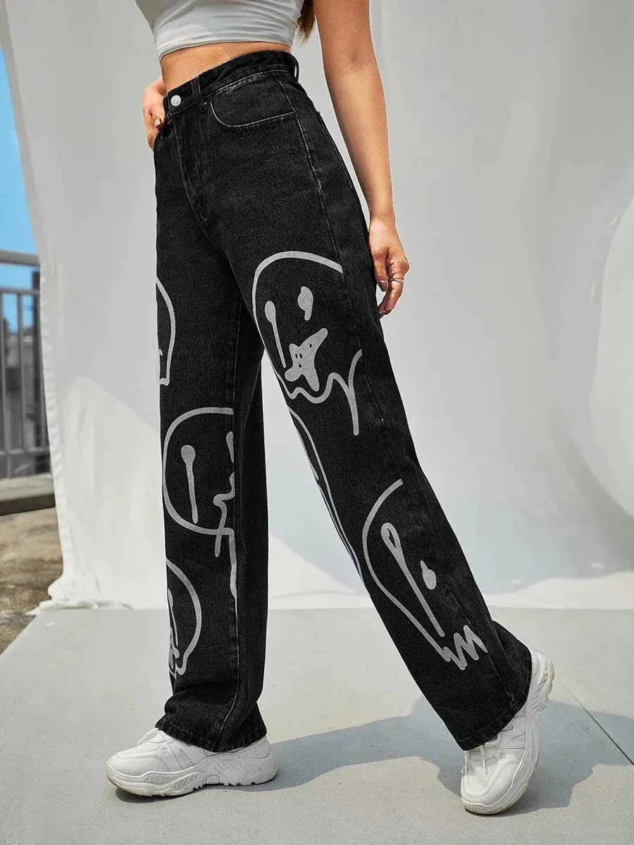 Gothic Halloween Cartoon Ghost Pants