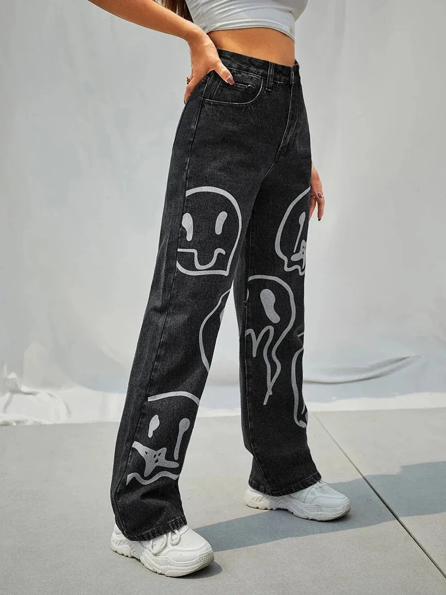 Gothic Halloween Cartoon Ghost Pants