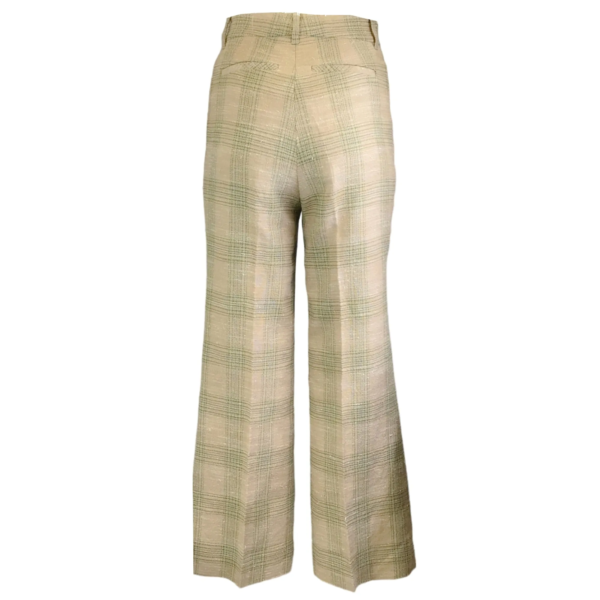 Gucci Beige / Green Check Linen Pant