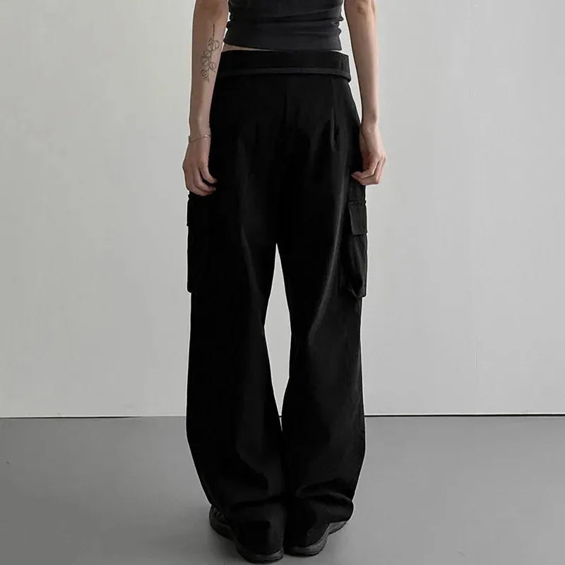 High Waist Cargo Pants with Large Pockets